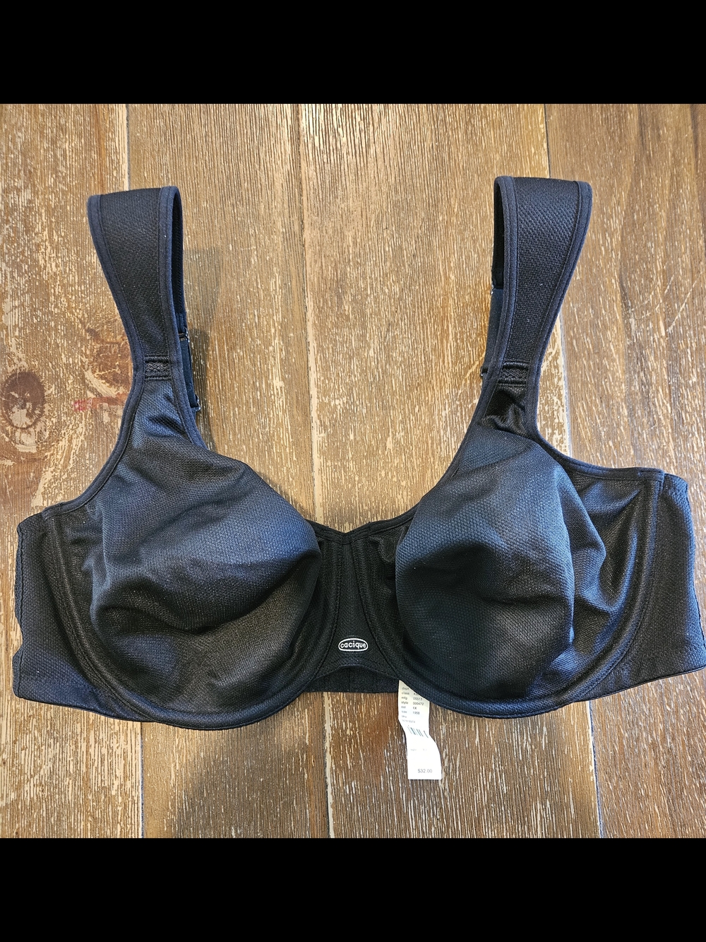 Cacique NWT Black Full Coverage Underwire Bra 40C, Unpadded